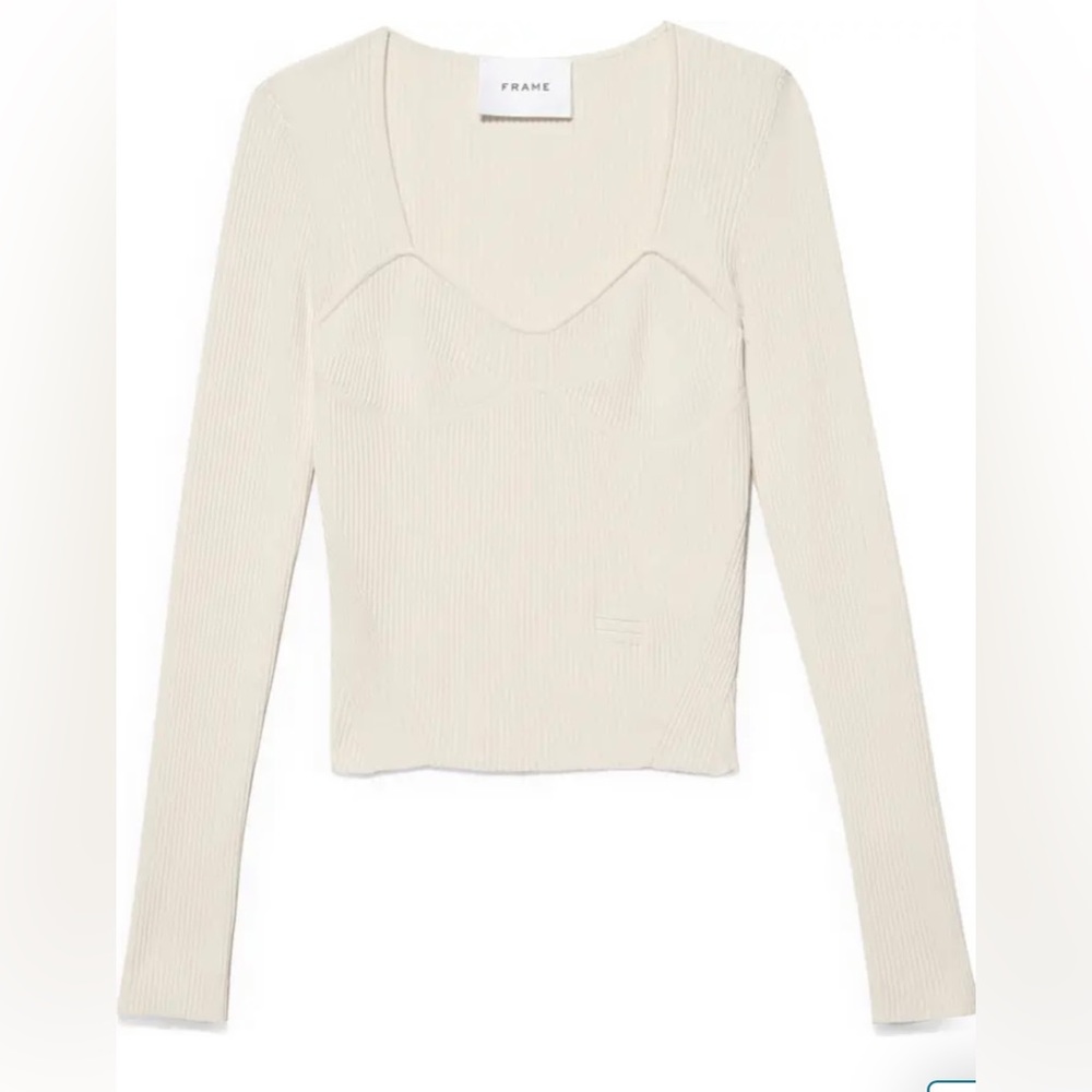 FRAME Women’s Ribbed Zip Long Sleeve Top Body Shaped Sz XL MSRP $468